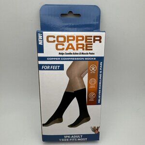 Copper Care Compression Socks for Feet Black Soothe Aches & Muscle Pains 1 Pair